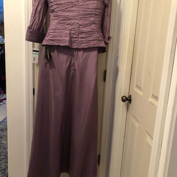 NWT 90’s Cachet metallic violet / lavender  skirt & jacket -   size 8 TALL - Picture 2 of 12